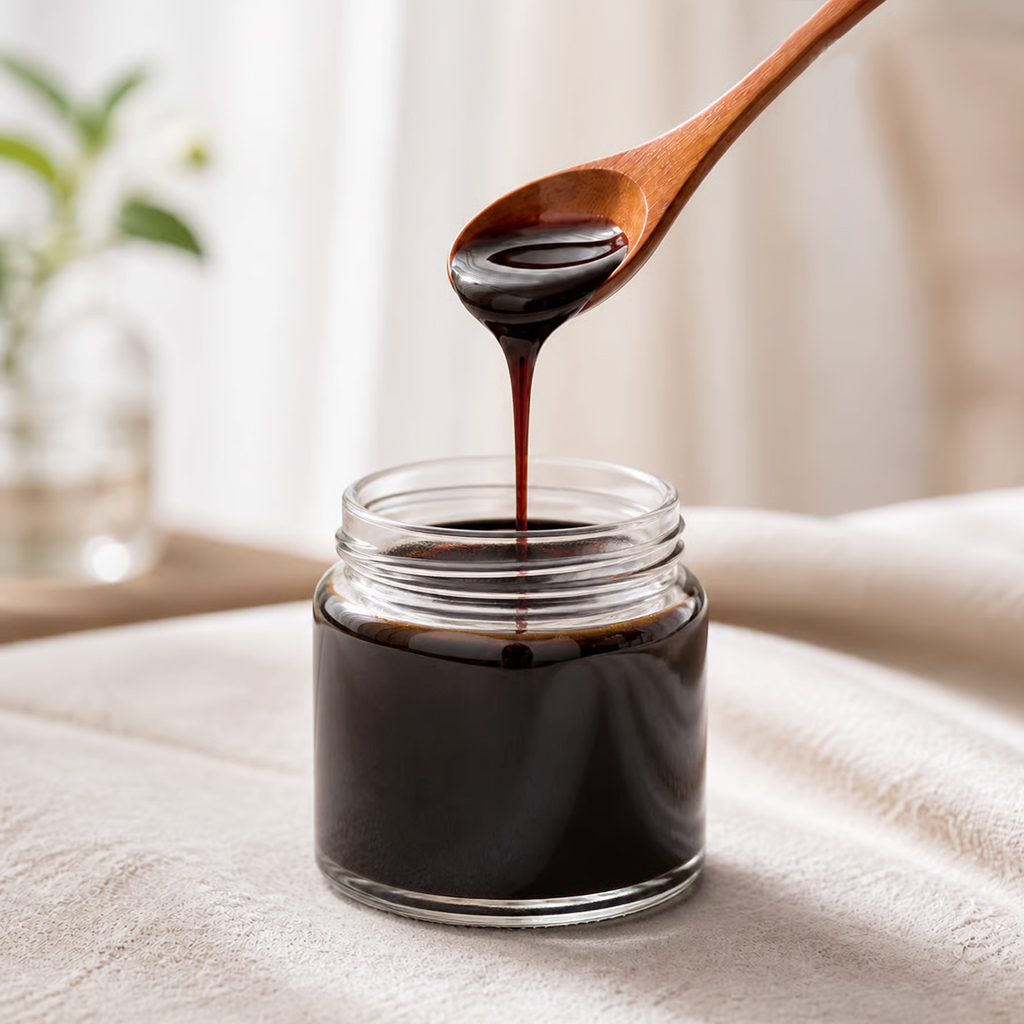 Concentrated nutrition paste in a glass jar